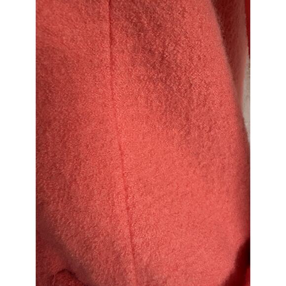 Anthropologie Moth - Boiled Wool Cowl Neck Coat - XS - Soft Coral, Textured Chic - Picture 16 of 16
